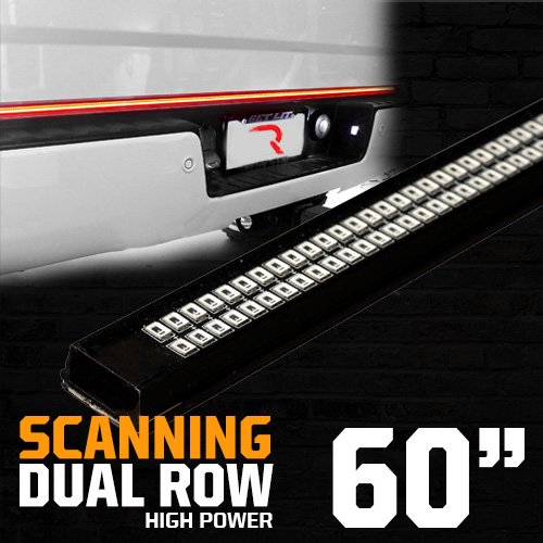 60" "Dual Row" Tailgate Bar High Power LED Amber Signals, Brake & Reverse Lights