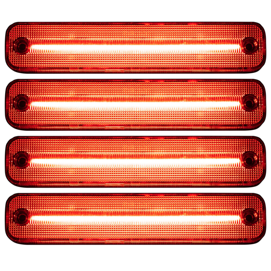 Hummer H2 02-10 Front & Rear LED Fender Lights 4 Piece Kit - Clear Lens with Red & Amber LEDs