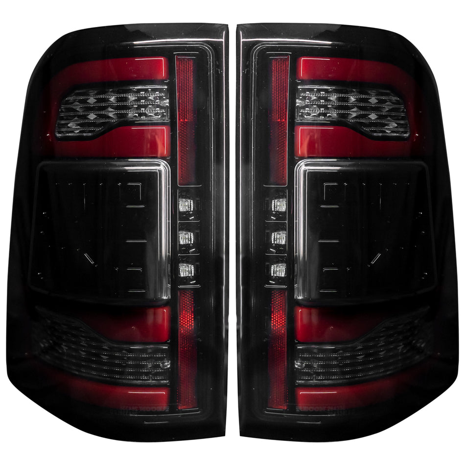 Dodge RAM 1500 19-23 OLED Tail Lights Smoked w/ Scanning Red Turn Signals - Replaces OEM LED Tail Lights