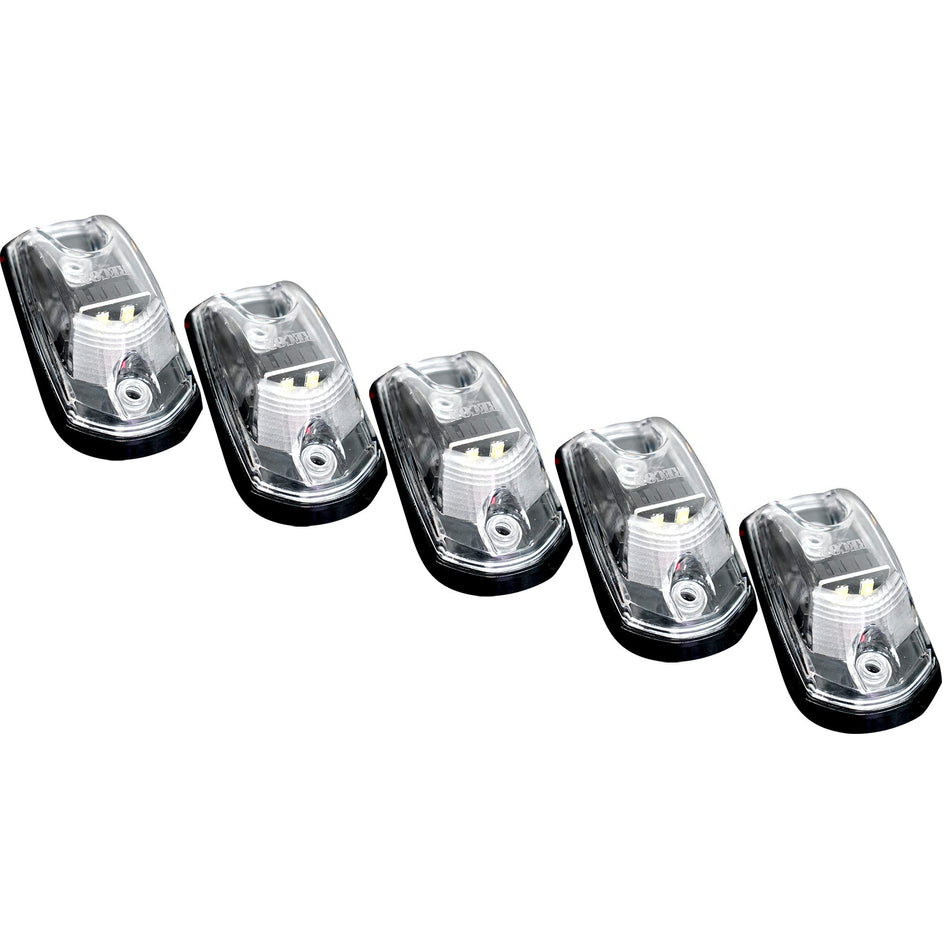 Ford Super Duty 17-24 (5-Piece Set) LED Cab Roof Light Kit with Clear Lens & White LEDs - (Attn: This part is for Ford trucks that DID NOT come with factory installed cab roof lights)