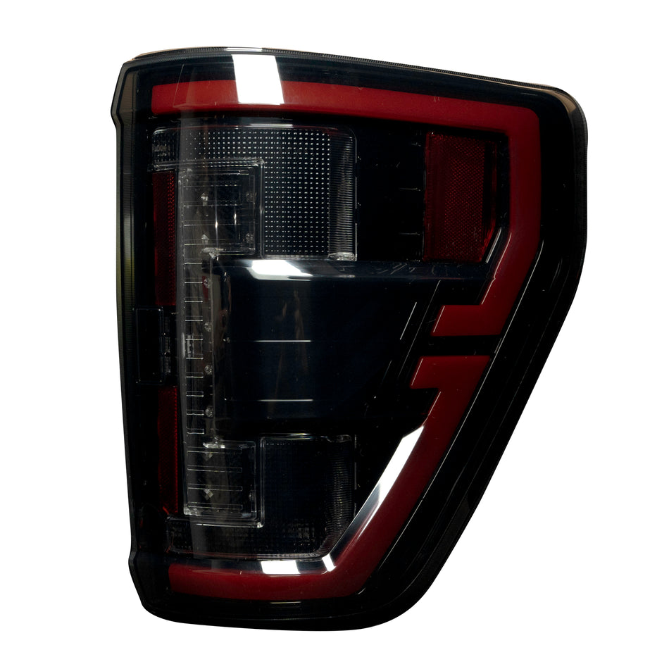 Ford F150 & Ford RAPTOR 21-23 (Attn: This Part ONLY Replaces OEM Factory Installed HALOGEN Style Tail Lights w/ Blind Spot Warning System) Start-Up Light Sequence OLED TAIL LIGHTS - Smoked Lens