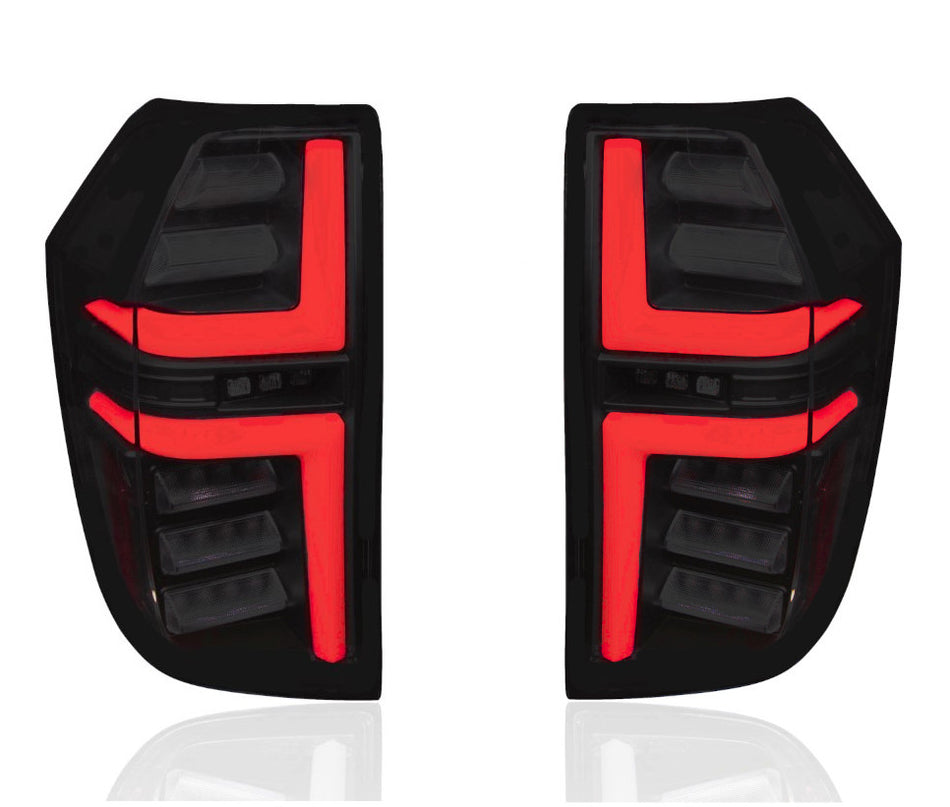 Chevy Tahoe & Suburban 21-24 OLED TAIL LIGHTS with LED Startup Sequence & AMBER OLED Turn Signals - Smoked Lens